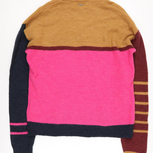 Pulz Jeans Women's Multicoloured High Neck Pullover Jumper
