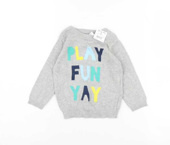 Tiny Little Wonders Unisex Grey Pullover Jumper 12-18 Months