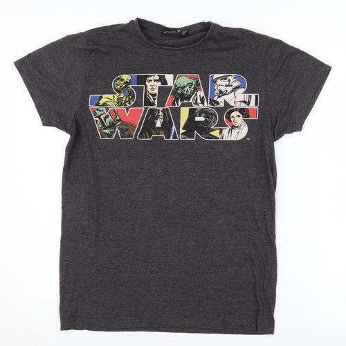 Star Wars Men's Grey Graphic T-Shirt Size S