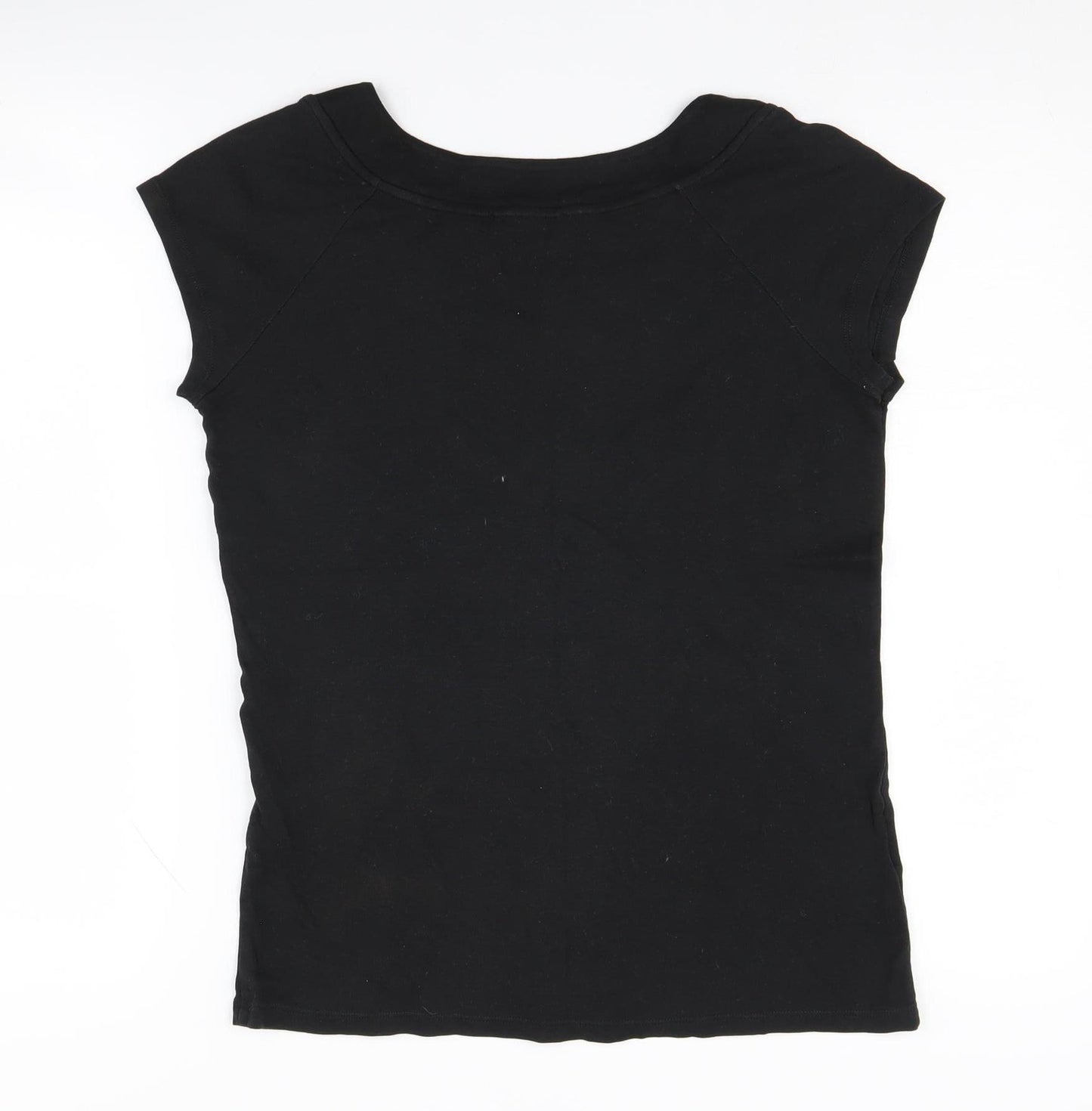 Laura Ashley Women's Black Boat Neck T-Shirt Size 14