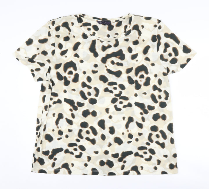 Marks and Spencer Women's Beige T-Shirt Size 16