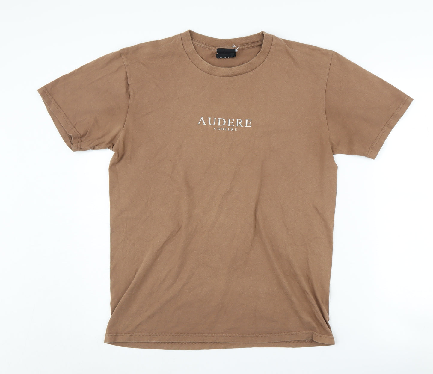 AUDERE COUTURE Men's Brown Crew Neck T-Shirt M