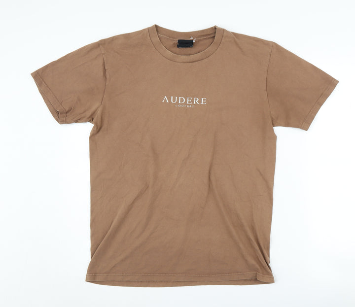 AUDERE COUTURE Men's Brown Crew Neck T-Shirt M