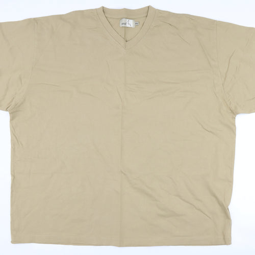 Zantos Men's Beige V-Neck T-Shirt 2XL Jersey