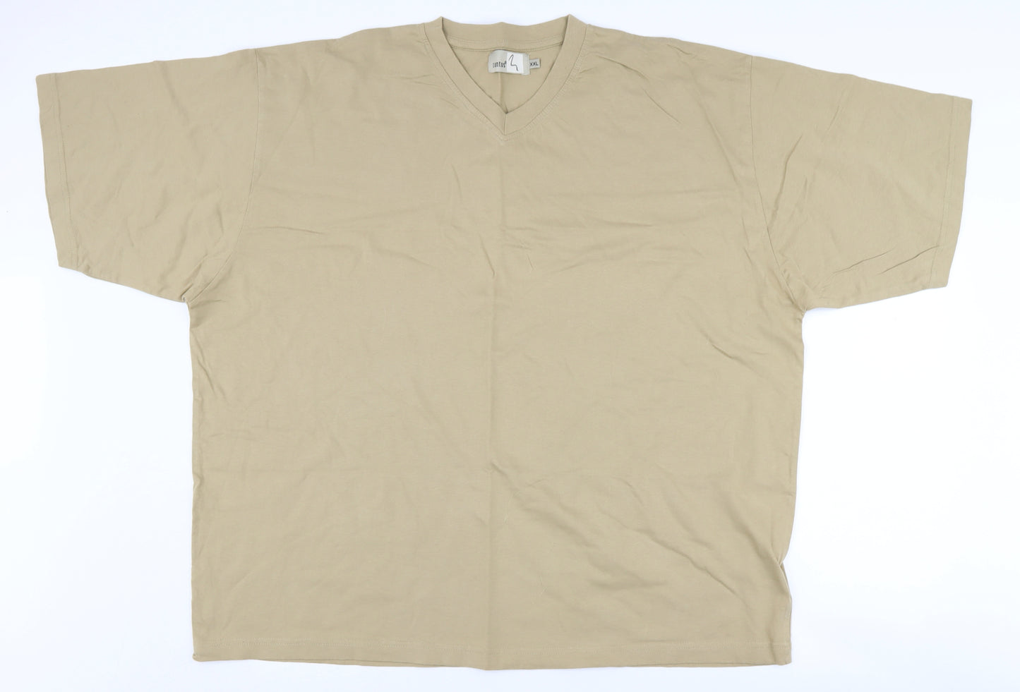 Zantos Men's Beige V-Neck T-Shirt 2XL Jersey