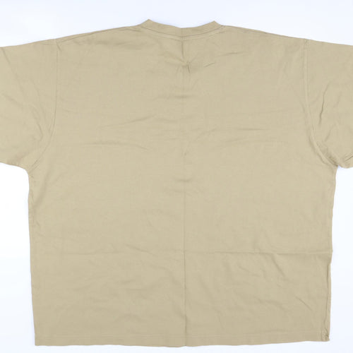 Zantos Men's Beige V-Neck T-Shirt 2XL Jersey