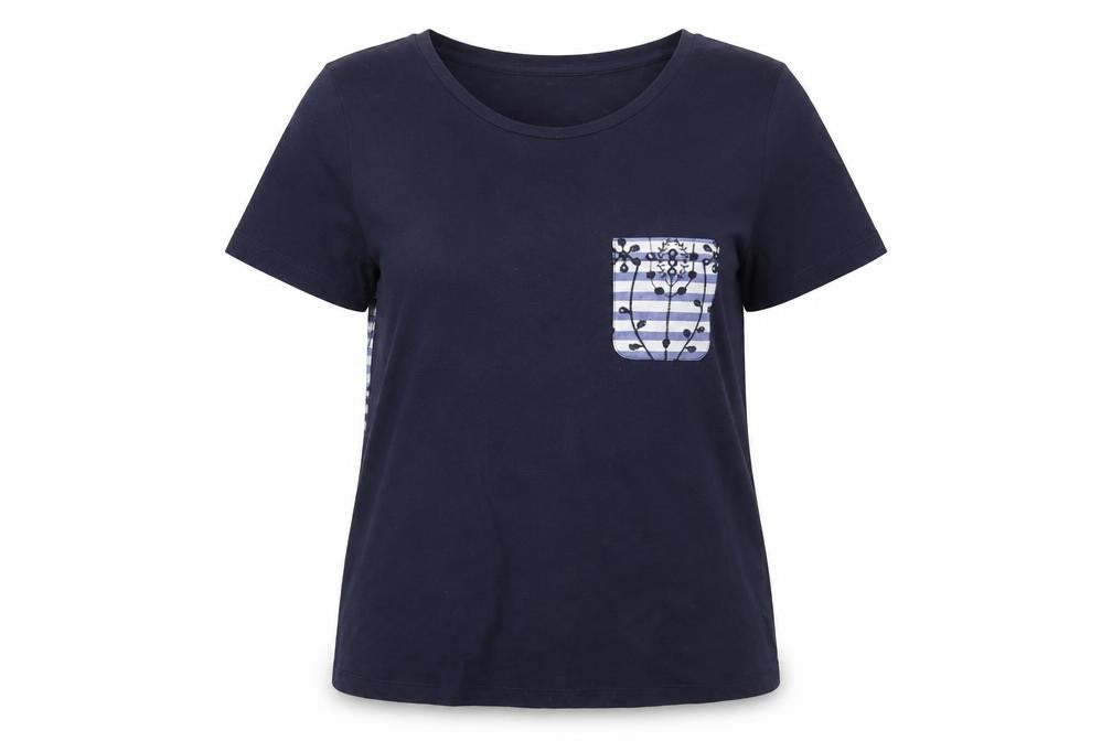 Front view of Marks & Spencer Women's Blue T-Shirt, size 8, Casual