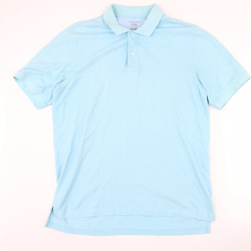 Lands' End Men's Blue Polo Shirt Size L Classic Fit