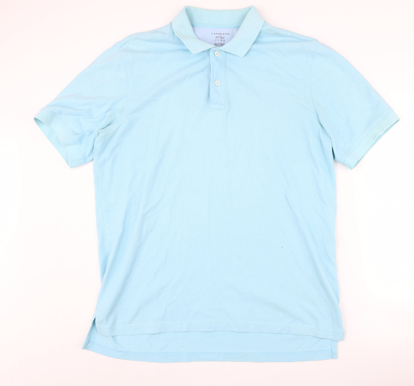 Lands' End Men's Blue Polo Shirt Size L Classic Fit