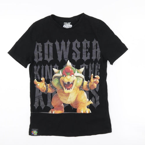 Nintendo Boys Black Super Mario Bowser T-Shirt 9-10 Years