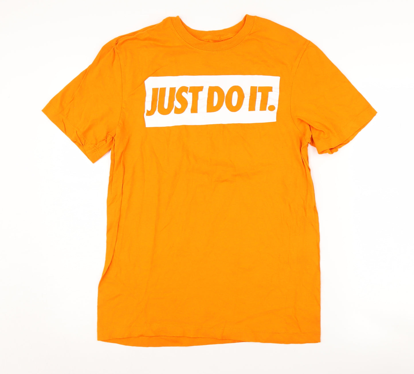 Nike Men's Orange Small T-Shirt - Just Do It Graphic
