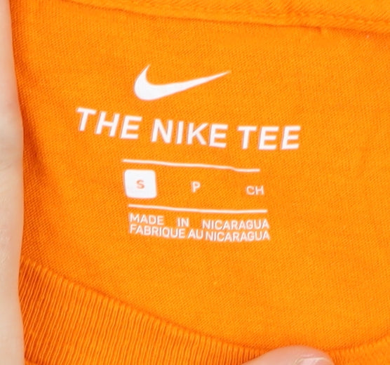 Nike Men's Orange Small T-Shirt - Just Do It Graphic