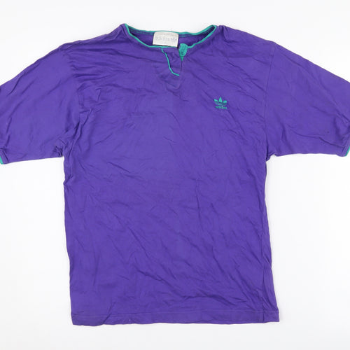 Adidas Unisex Purple Henley T-Shirt Size 12