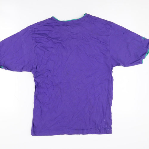 Adidas Unisex Purple Henley T-Shirt Size 12