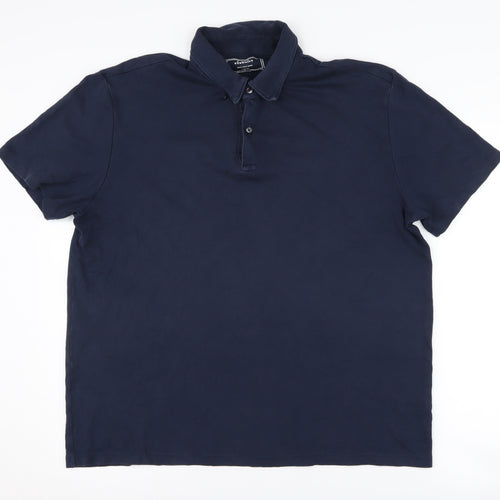Charles Tyrwhitt Men's Blue Polo Shirt Large