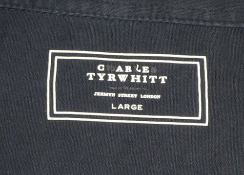 Charles Tyrwhitt Men's Blue Polo Shirt Large