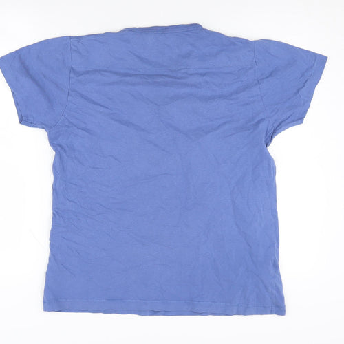 French Connection Men Blue T-Shirt, Medium, Crew Neck Classic