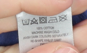 French Connection Men Blue T-Shirt, Medium, Crew Neck Classic