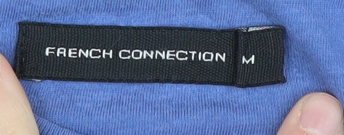 French Connection Men Blue T-Shirt, Medium, Crew Neck Classic