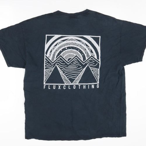Flux Men's XL Black Graphic Tee - Short Sleeve