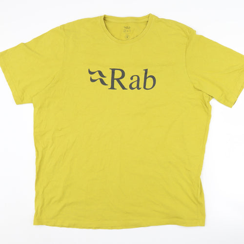 Rab Men's Yellow 2XL Cotton Crew Neck T-Shirt