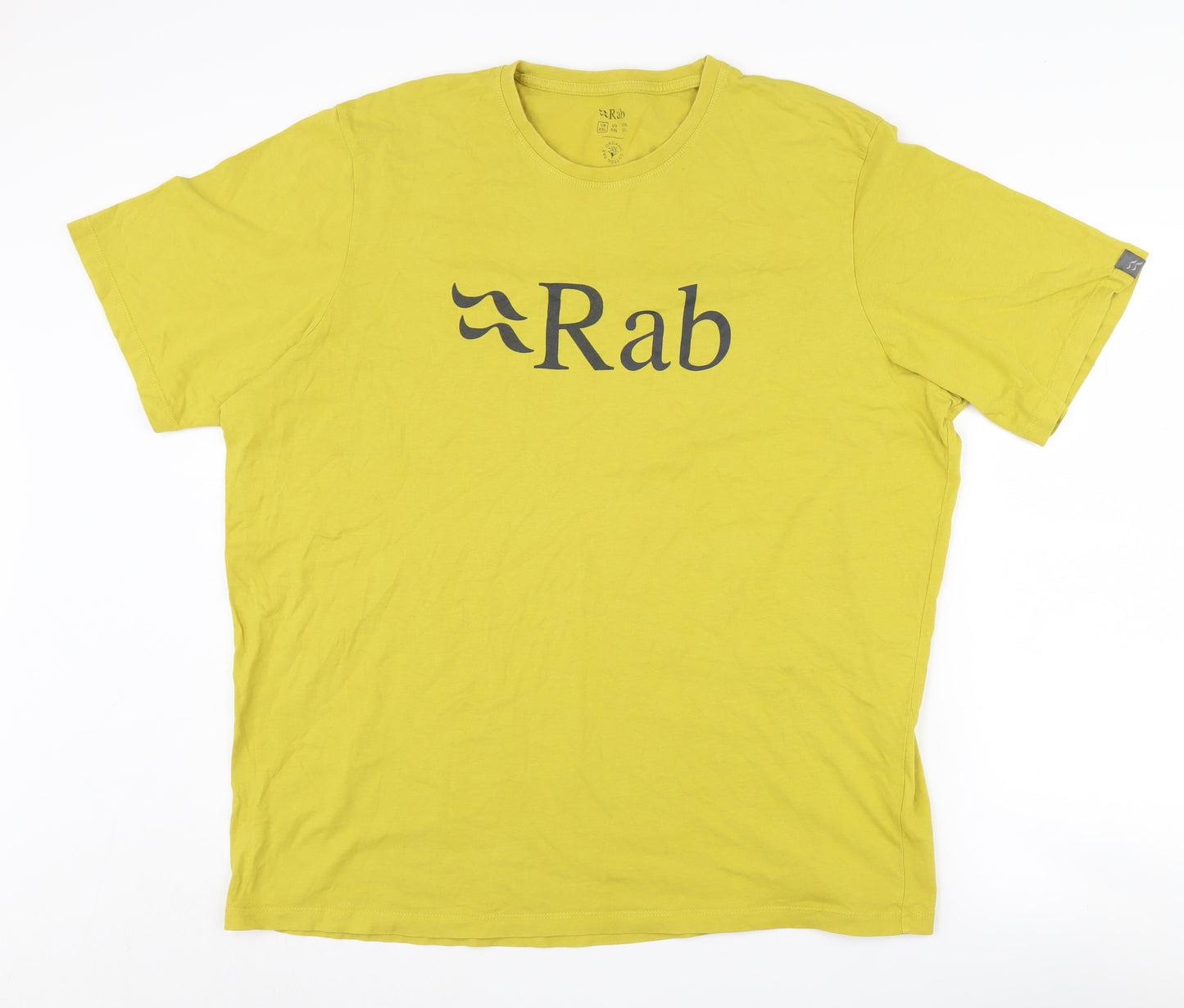 Rab Men's Yellow 2XL Cotton Crew Neck T-Shirt