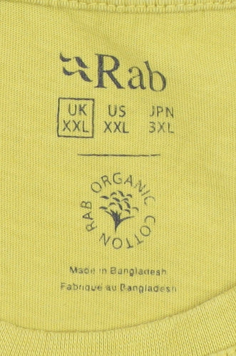 Rab Men's Yellow 2XL Cotton Crew Neck T-Shirt