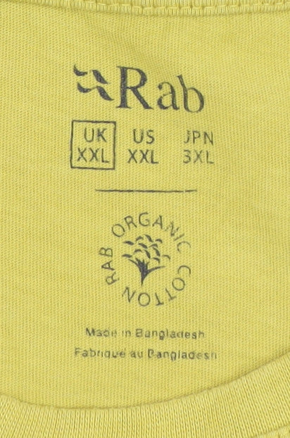 Rab Men's Yellow 2XL Cotton Crew Neck T-Shirt