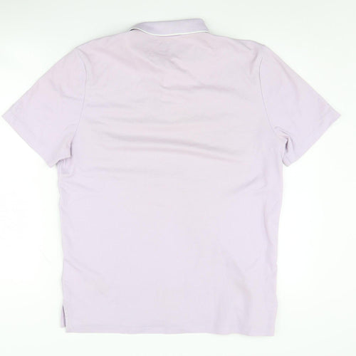 DKNY Men's Purple Polo Shirt, Medium, Short Sleeve