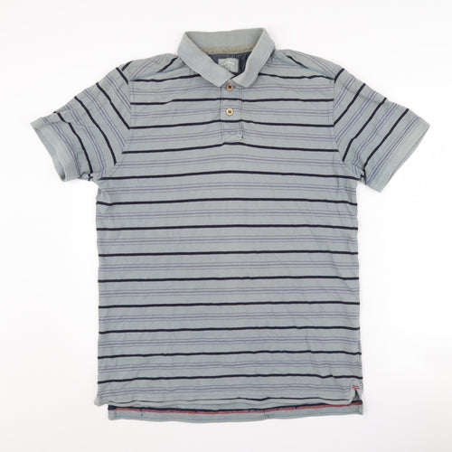 FatFace Men's Blue Striped Polo, Size L, Cotton