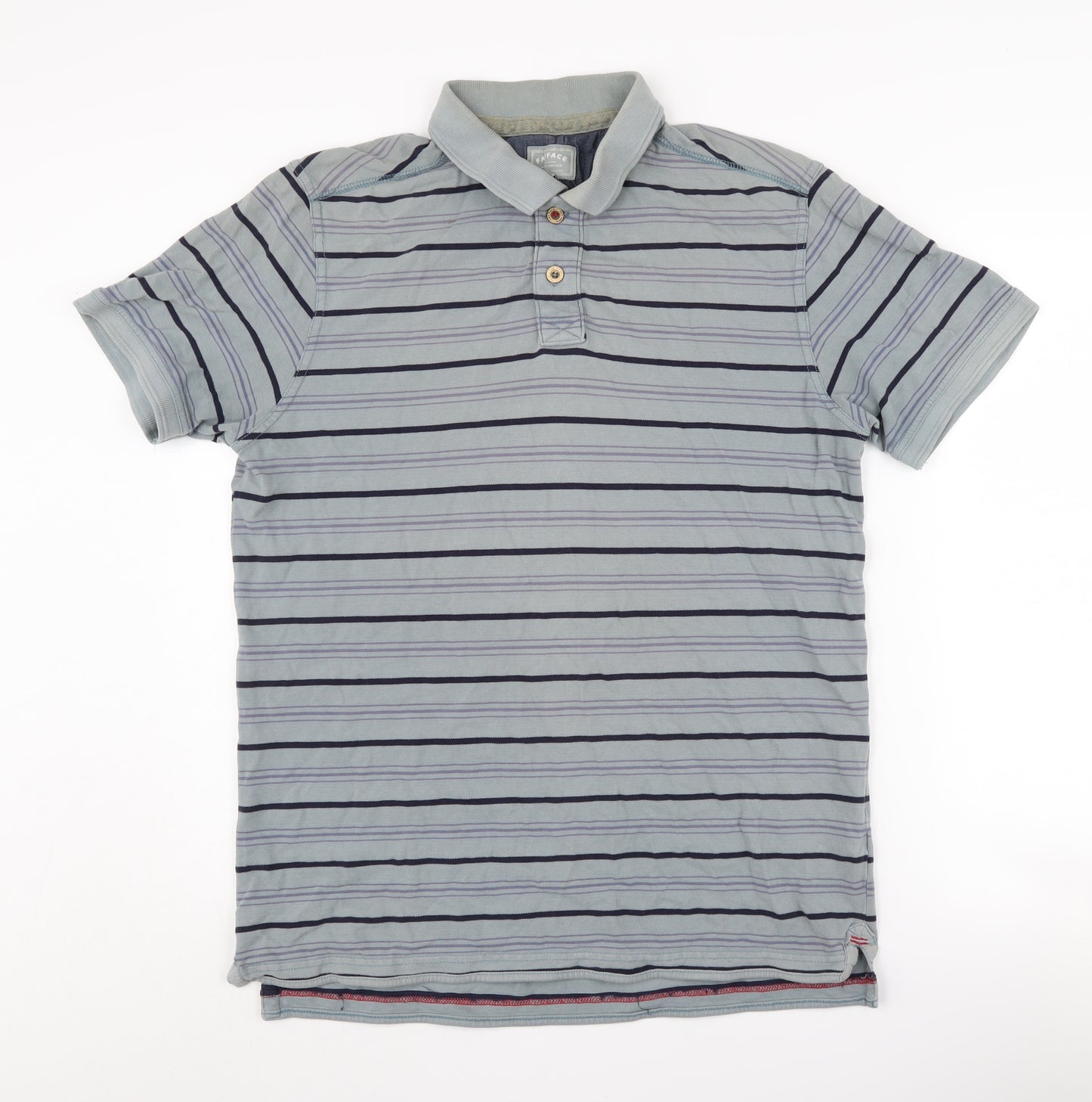 FatFace Men's Blue Striped Polo, Size L, Cotton