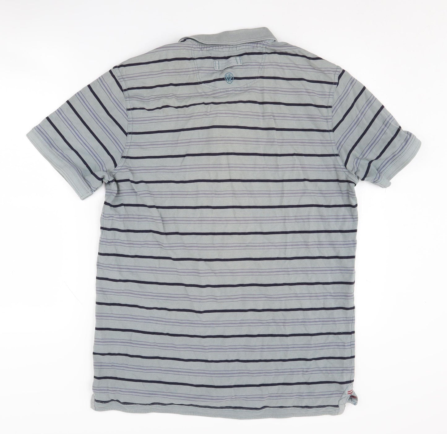 FatFace Men's Blue Striped Polo, Size L, Cotton