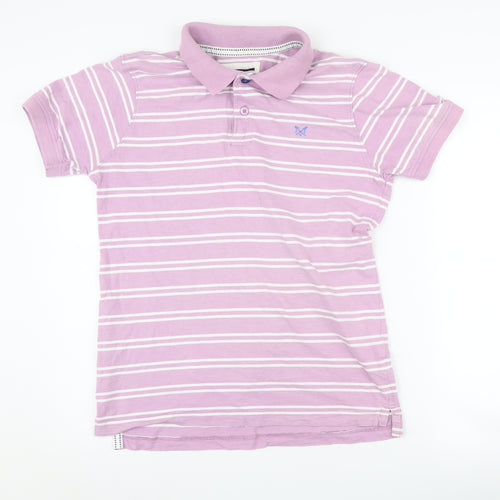 Crew Clothing Men's Pink Striped Polo Shirt - M