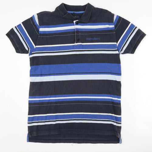 Henri Lloyd Men's Blue Striped Polo Shirt L