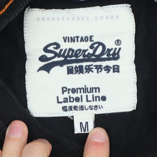 Superdry Men's Black Medium T-Shirt, Short Sleeve, Cotton