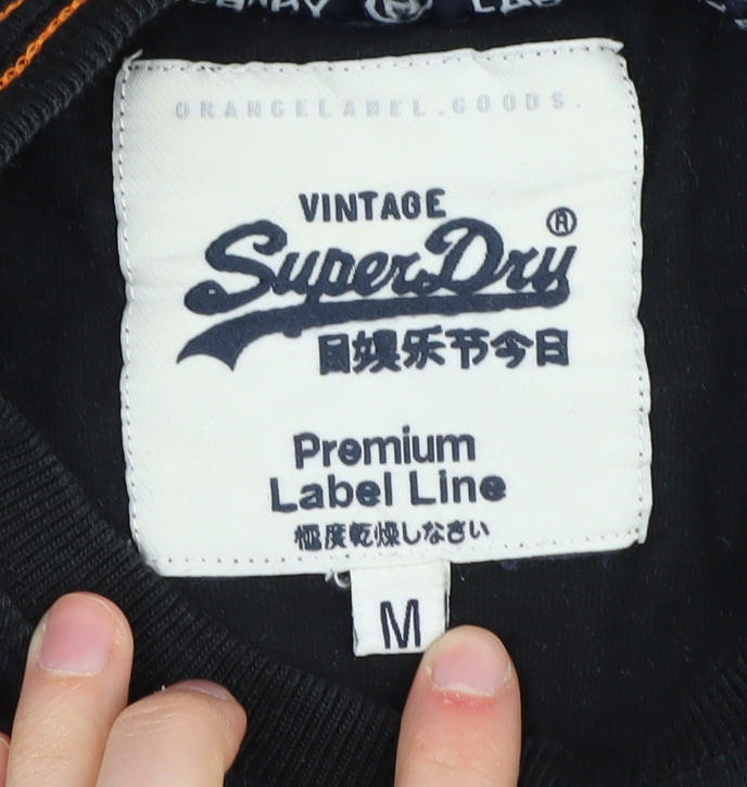 Superdry Men's Black Medium T-Shirt, Short Sleeve, Cotton