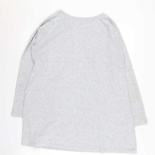 Marks and Spencer Women's Grey Glitter Pullover Jumper, Size 14
