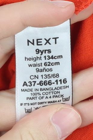 Next Boys Orange Cotton T-Shirt, Age 9, Casual Style