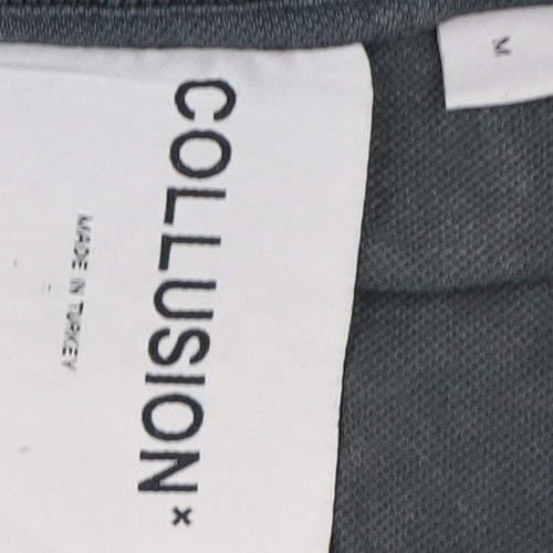Collusion Men's Black Crew Neck T-Shirt, M