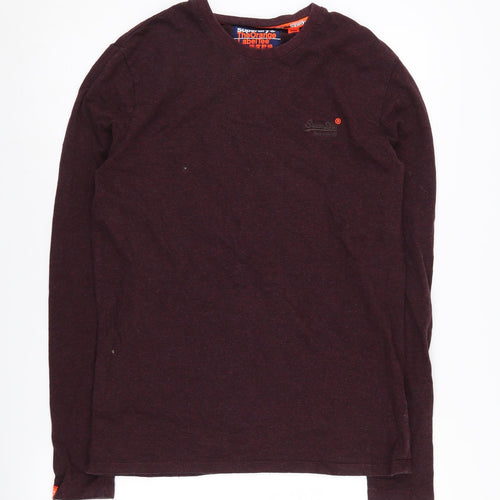 Superdry Men's Red Long Sleeve Crew T-Shirt Large