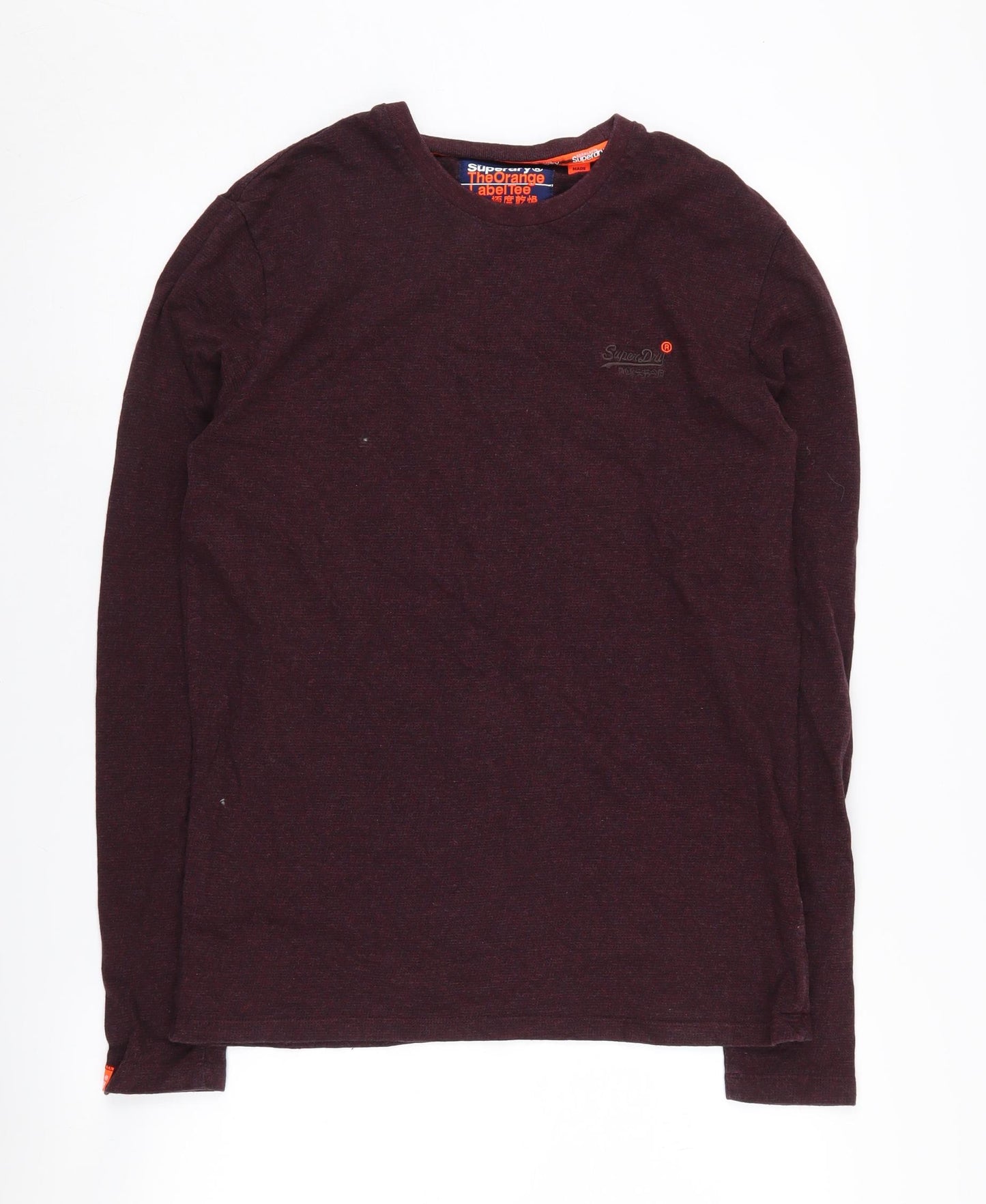 Superdry Men's Red Long Sleeve Crew T-Shirt Large