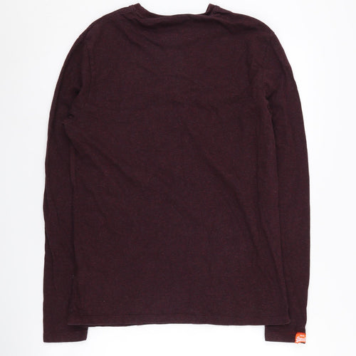 Superdry Men's Red Long Sleeve Crew T-Shirt Large
