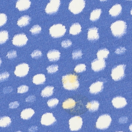 Monki Women's Blue High Neck Polka Dot Pullover Size M