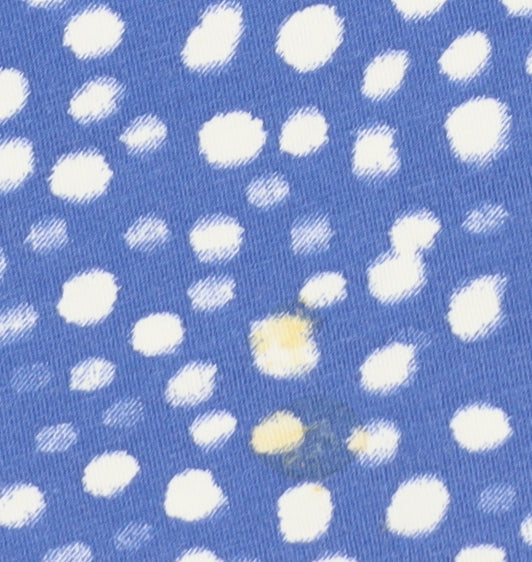 Monki Women's Blue High Neck Polka Dot Pullover Size M