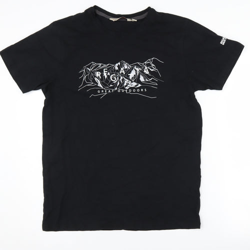 Regatta Men's Black Cotton Graphic T-Shirt M