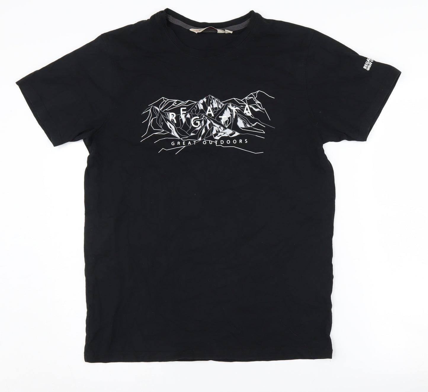 Regatta Men's Black Cotton Graphic T-Shirt M