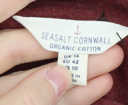 Seasalt Cornwall Red Women's Long Sleeve T-Shirt Size 14