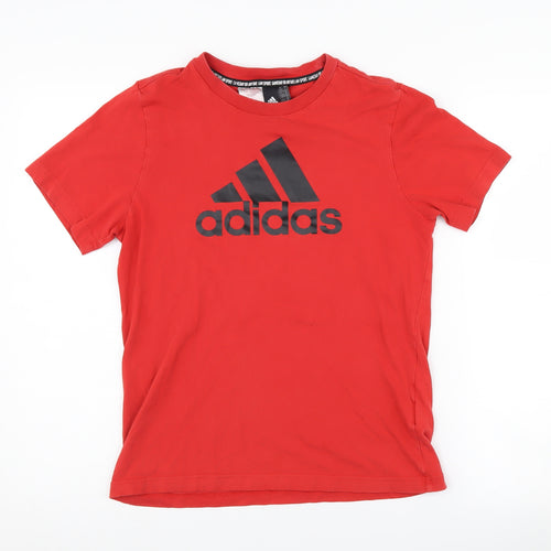 Adidas Boys Red Logo T-Shirt 13-14 Years