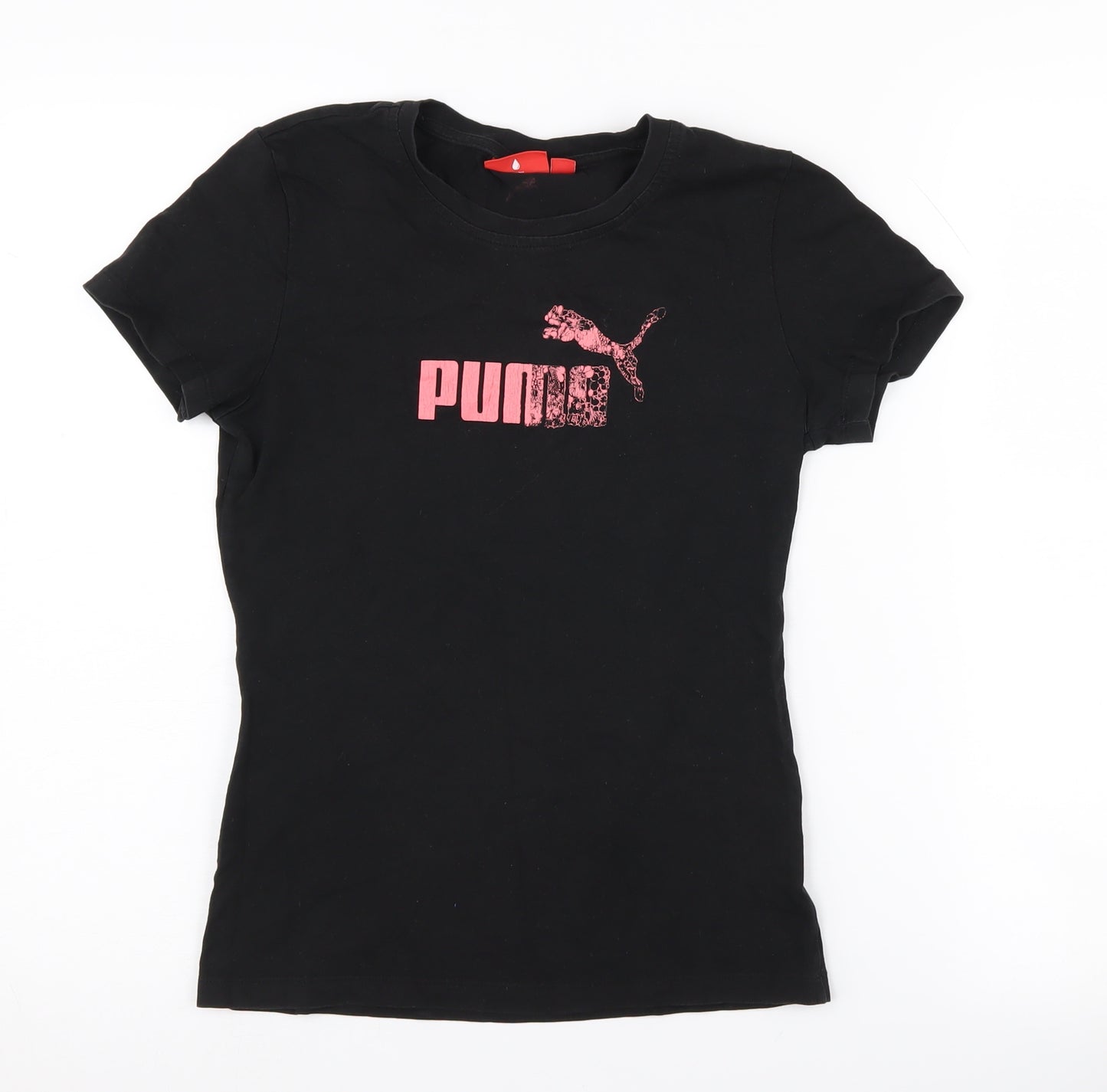 Puma Women's Black T-Shirt, Size 12, Casual Sportswear