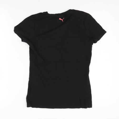 Puma Women's Black T-Shirt, Size 12, Casual Sportswear
